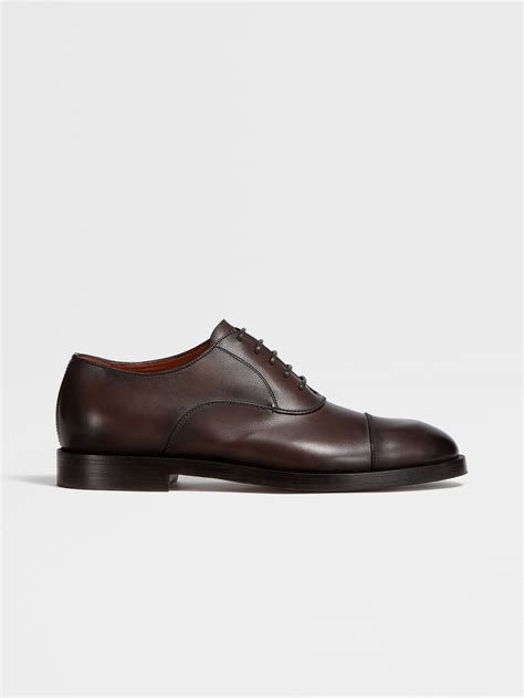 Brown Leather Torino Oxford Shoes FW24 26935321 .